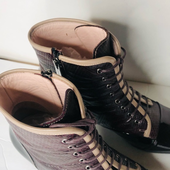 Fellini Sz 40EU/ 9.5-10US Women’s Boots Burgundy Leather Upper/Leather Lining - Picture 5 of 14